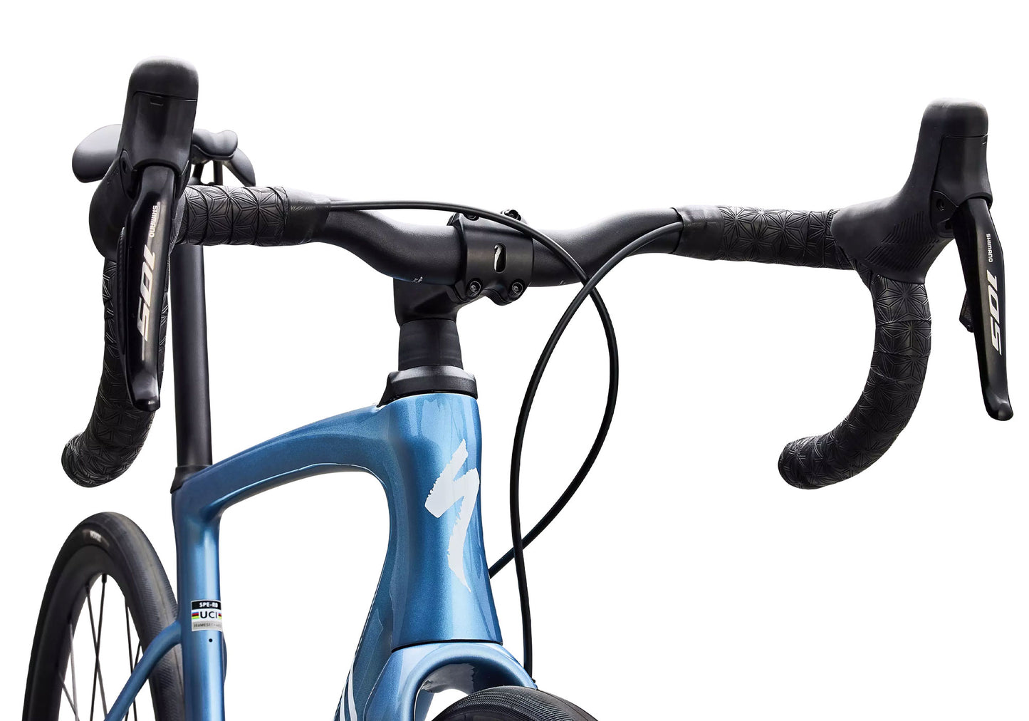 2026 Specialized Roubaix SL8 Comp Shimano 105 Di2 Unisex Road Bike, Gloss Glacial Metallic/White image 4