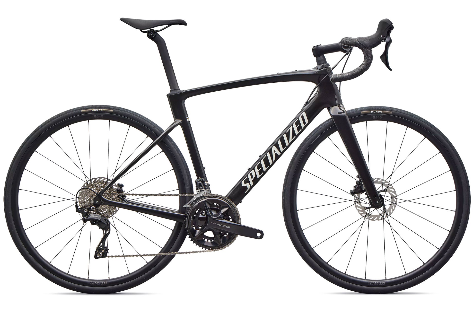 2026 Specialized Roubaix SL8 Sport Unisex Road Bike, Gloss Obsidian Metallic/Dune White image 2