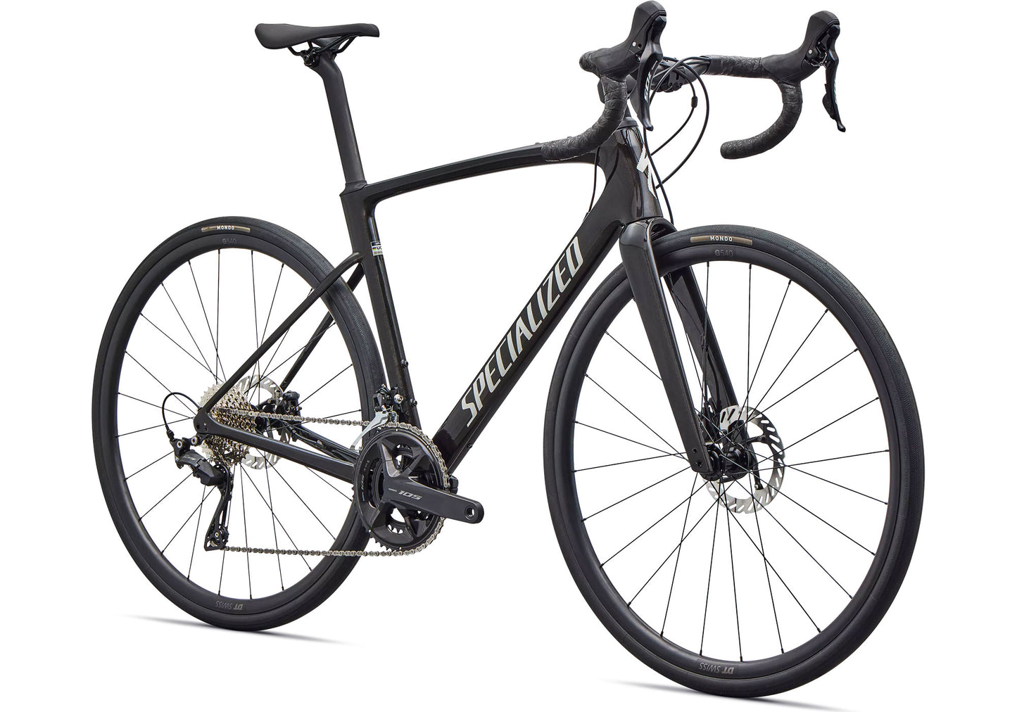 2026 Specialized Roubaix SL8 Sport Unisex Road Bike, Gloss Obsidian Metallic/Dune White image 1