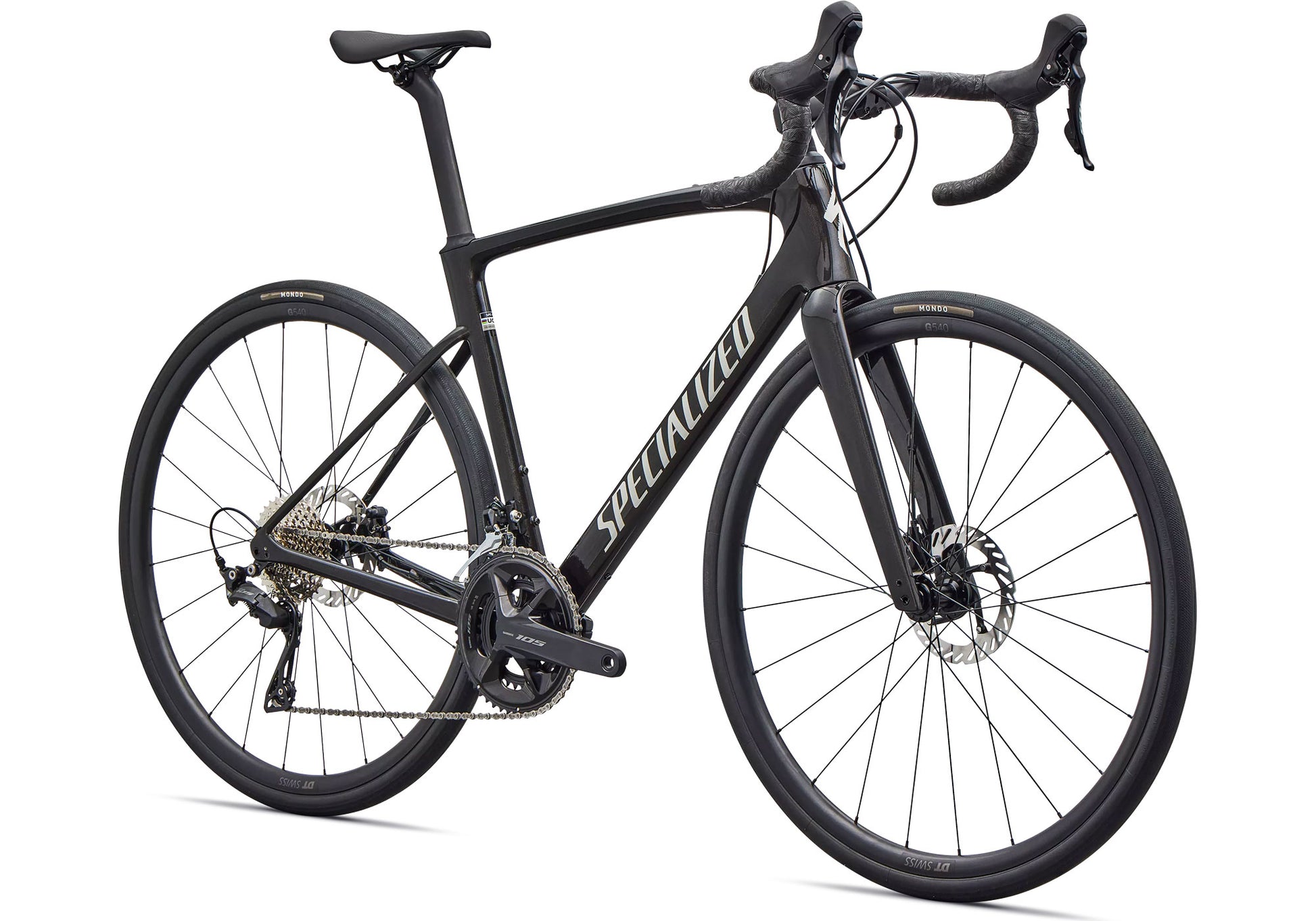 2026 Specialized Roubaix SL8 Sport Unisex Road Bike, Gloss Obsidian Metallic/Dune White image 1