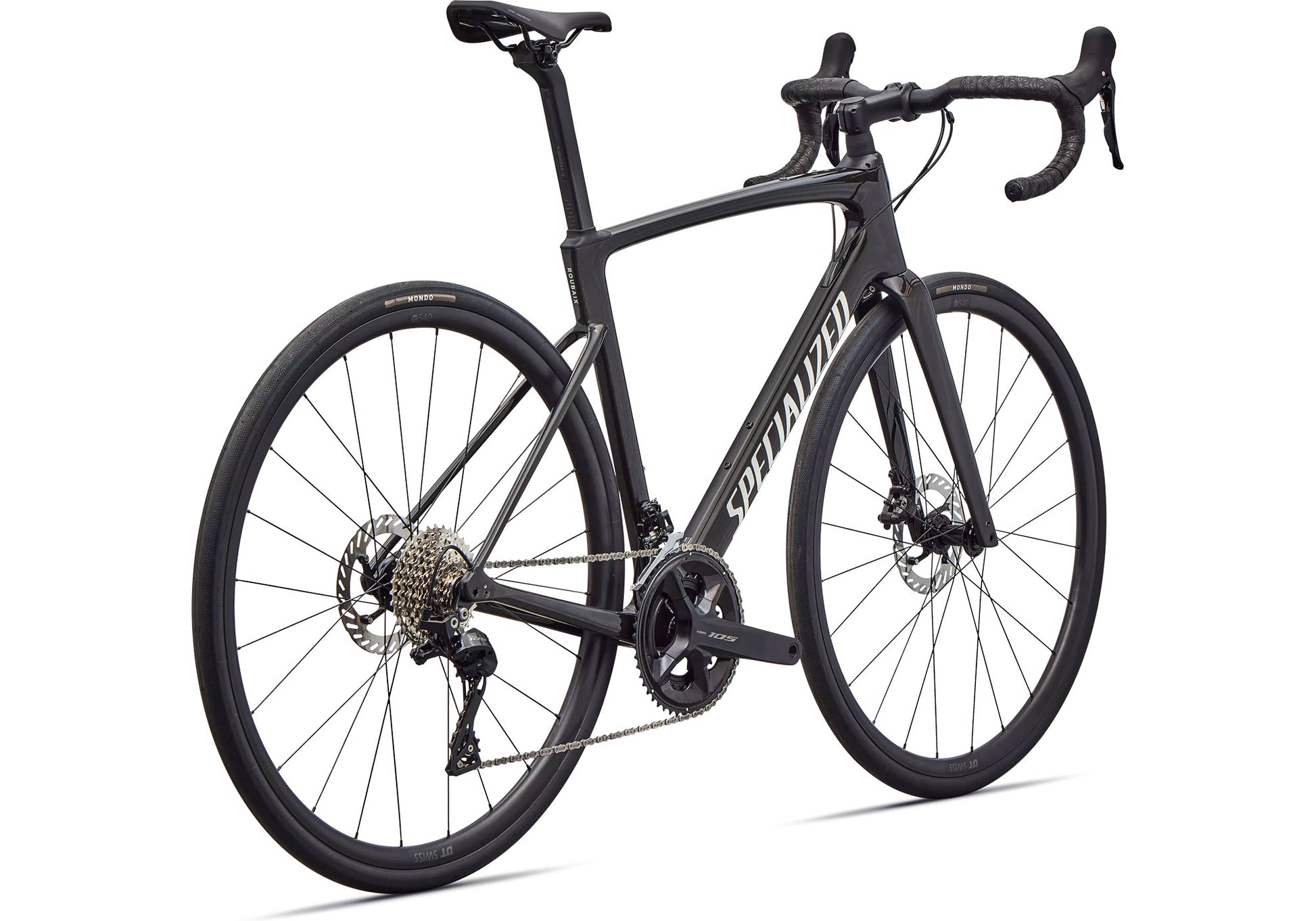 2026 Specialized Roubaix SL8 Sport Unisex Road Bike, Gloss Obsidian Metallic/Dune White image 3