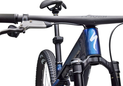 2026 Specialized S-Works Epic World Cup Unisex Mountain Bike, Gloss Carbon Cyan Blue / Metallic White Silver image 5