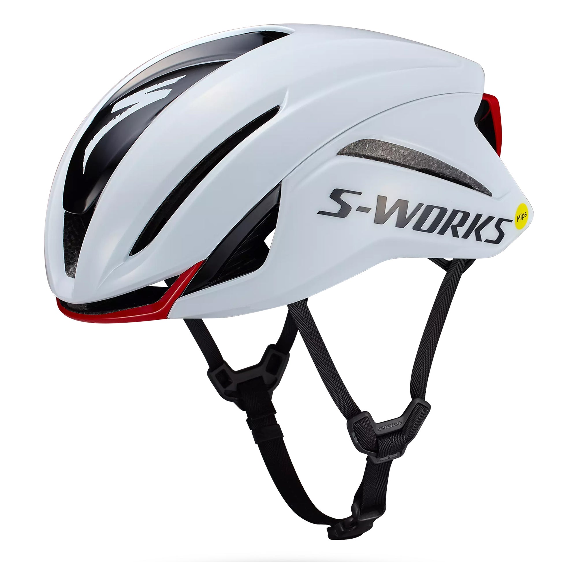 2027 Specialized Unisex S-Works Evade 4 Road Cycling Helmet Classic - White/Red image 1