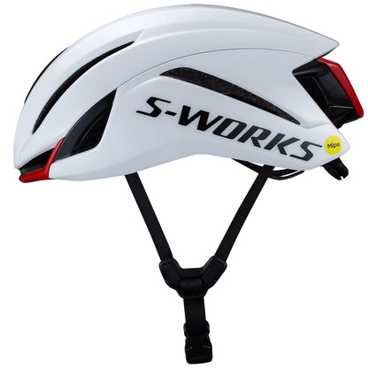 2027 Specialized Unisex S-Works Evade 4 Road Cycling Helmet Classic - White/Red image 2