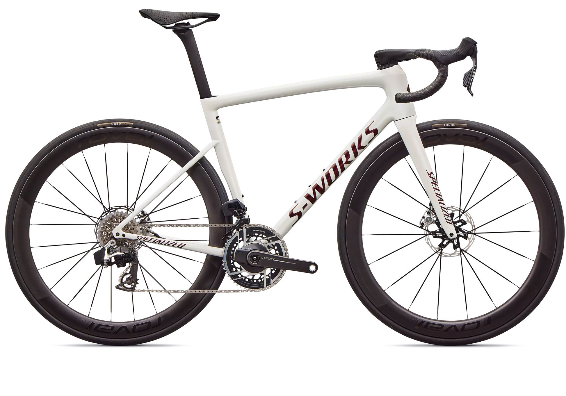 2026 Specialized S-Works Tarmac SL8 SRAM RED AXS Unisex Road Bike, Gloss Metallic White Silver / Pearl / Black image 3