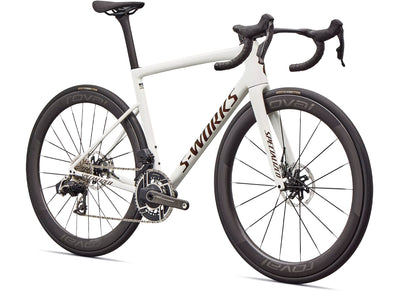 2026 Specialized S-Works Tarmac SL8 SRAM RED AXS Unisex Road Bike, Gloss Metallic White Silver / Pearl / Black image 1