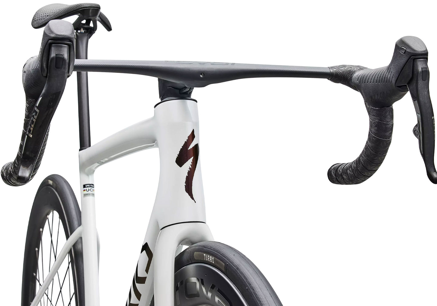 2026 Specialized S-Works Tarmac SL8 SRAM RED AXS Unisex Road Bike, Gloss Metallic White Silver / Pearl / Black image 5