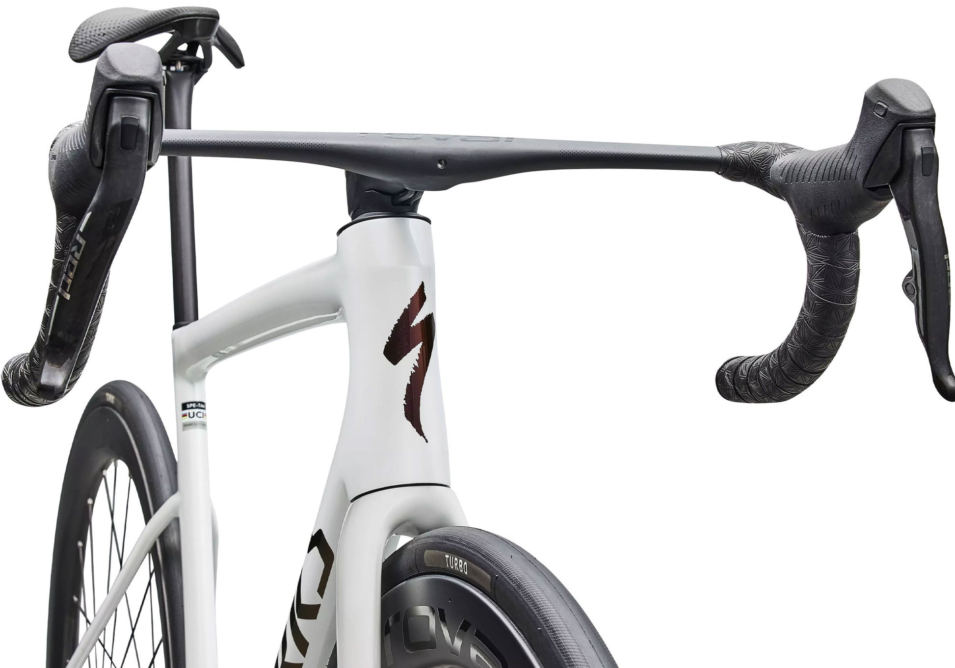 2026 Specialized S-Works Tarmac SL8 SRAM RED AXS Unisex Road Bike, Gloss Metallic White Silver / Pearl / Black image 5