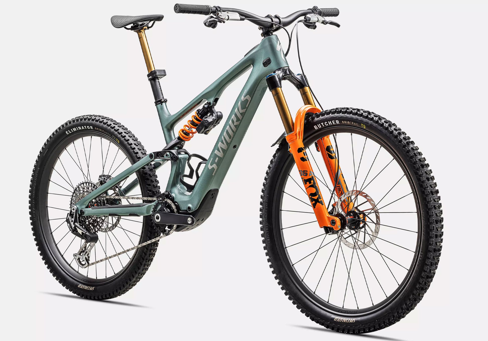 2025 Specialized S-Works Turbo Levo SL LTD Fox DHX Live Valve, Unisex Electric Mountain Bike Gloss, Fjord Metallic