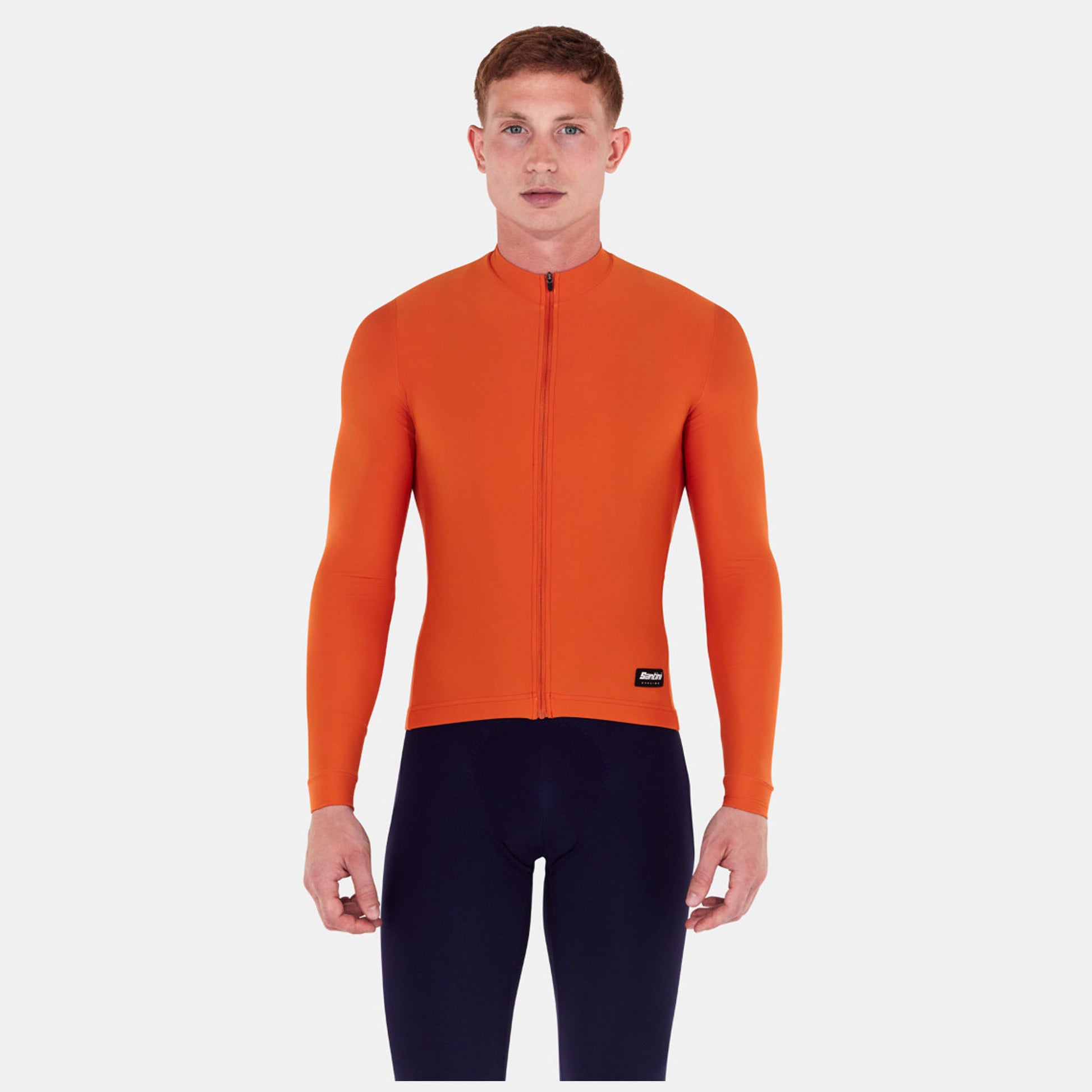 Santini RTR Long Sleeve Unisex Winter Fleece Jersey, Orange image 2