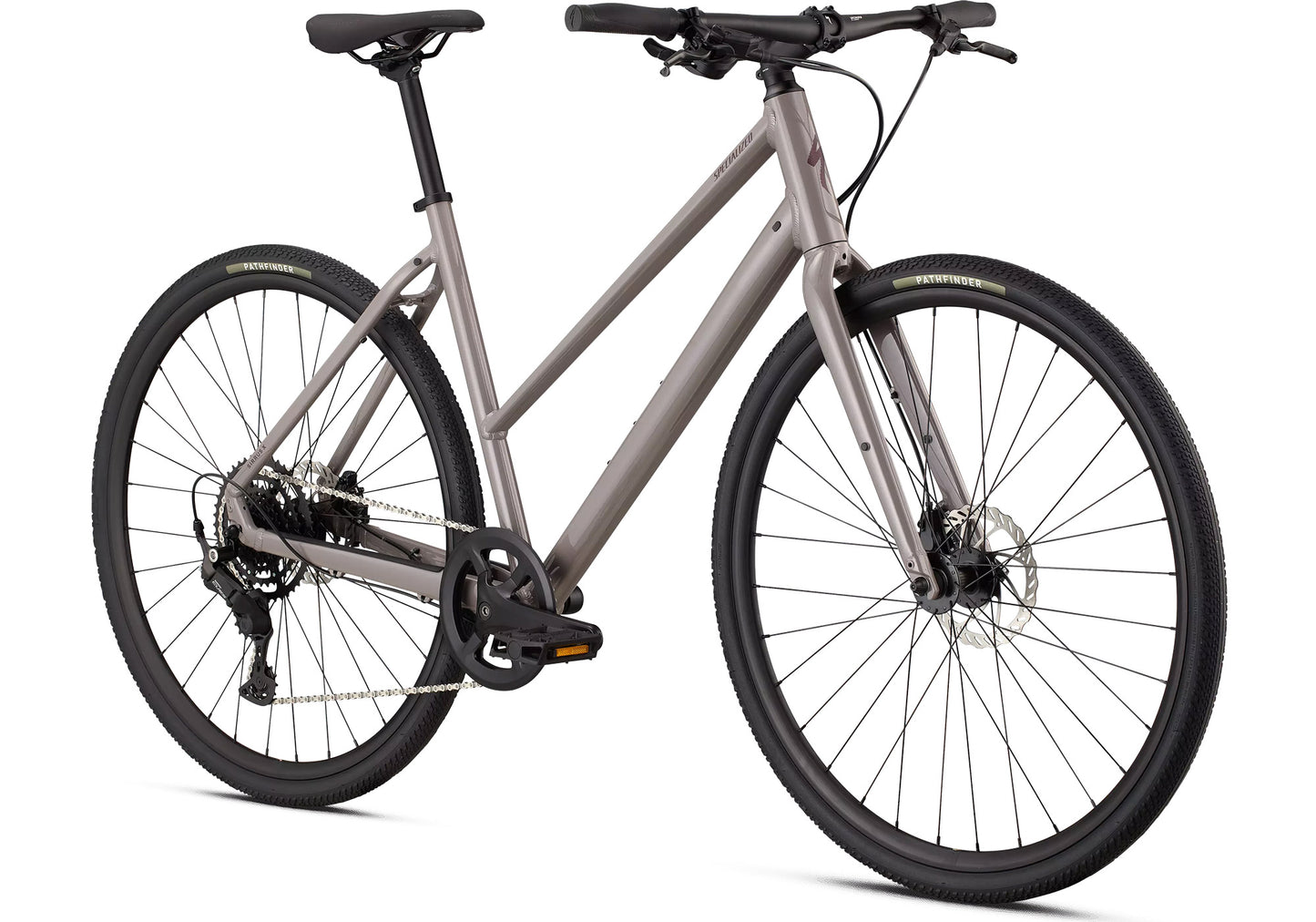 2026 Specialized Sirrus X 2.0 Step-Through Unisex Fitness/Urban Bike, Gloss Desert Metallic / Bordeaux Metallic Frost Reflective image 1