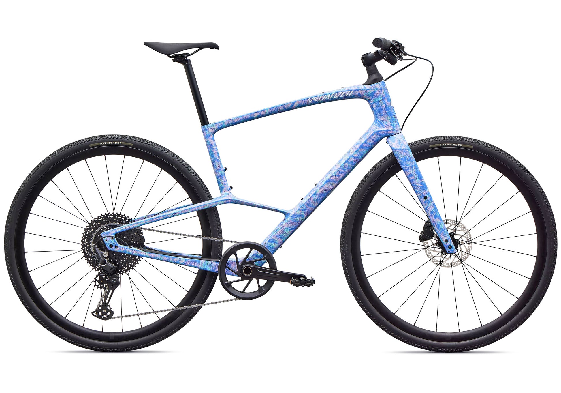 2027 Specialized Sirrus X 5.0 Unisex Fitness/Urban Bike, Gloss Dry Brushed Sky Blue/Purple Haze/Desert Rose image 3