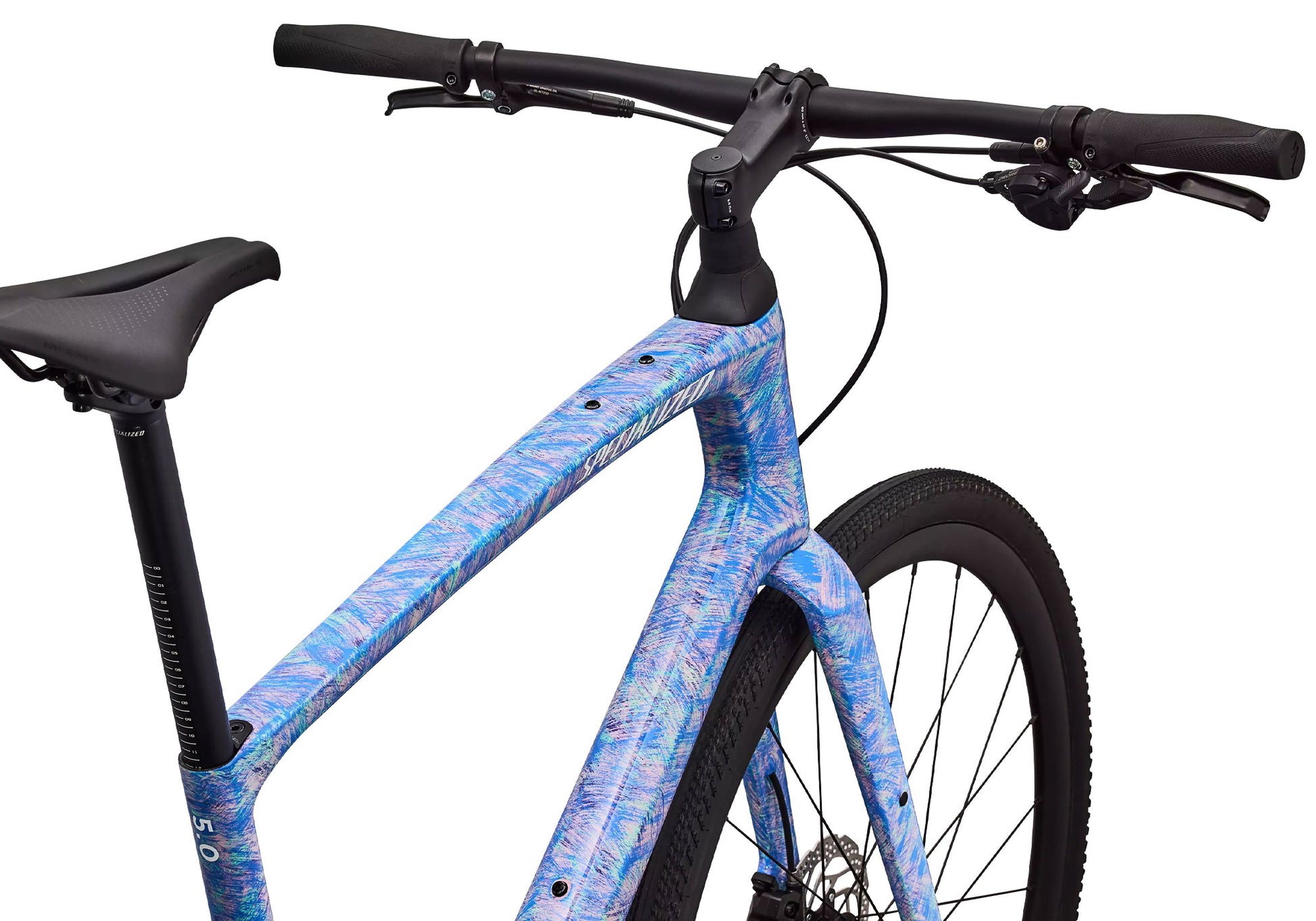 2027 Specialized Sirrus X 5.0 Unisex Fitness/Urban Bike, Gloss Dry Brushed Sky Blue/Purple Haze/Desert Rose image 6