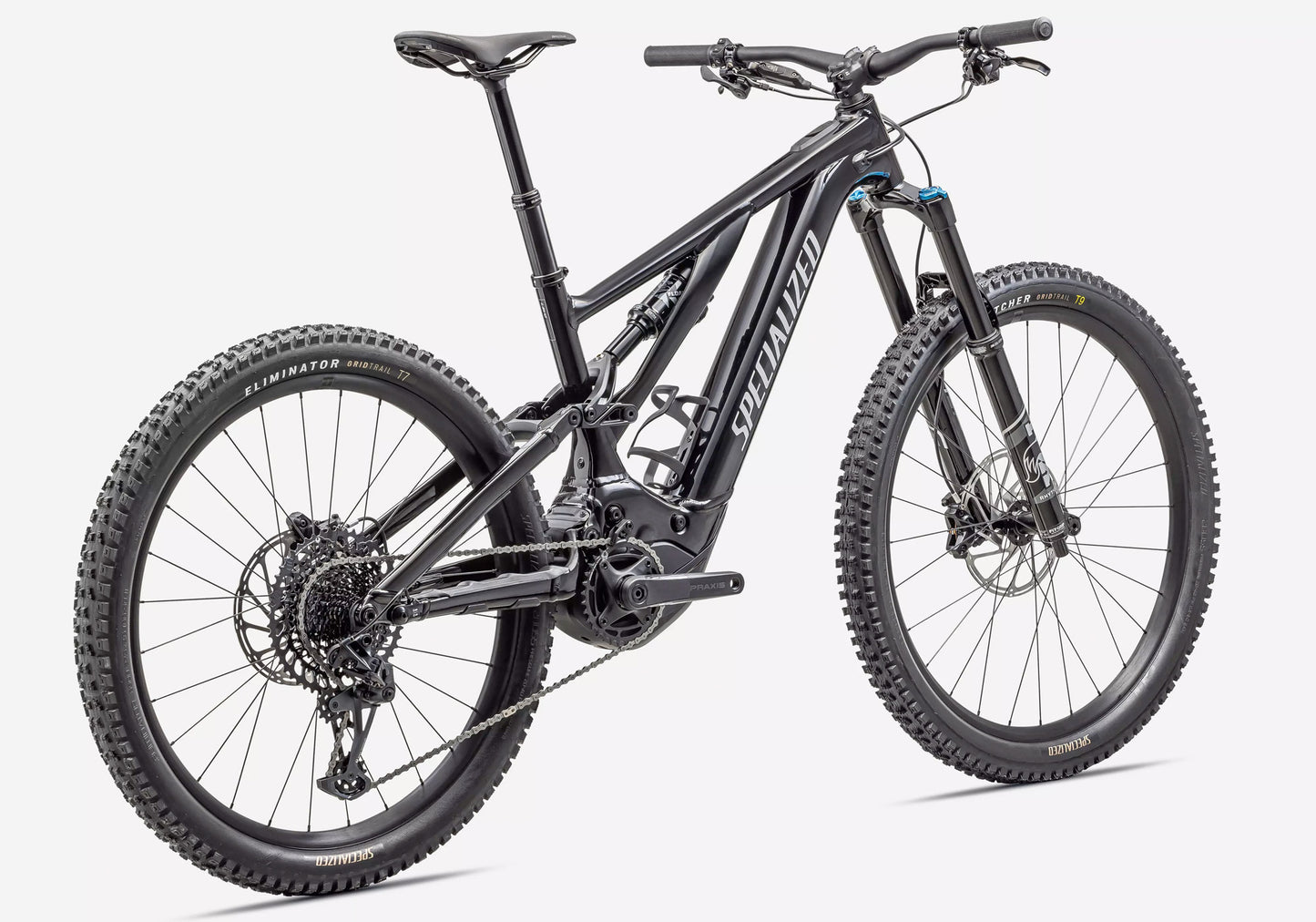 2024 Specialized Turbo Levo Comp Alloy, Unisex Electric Mountain Bike, Black/Dove Grey Rear View