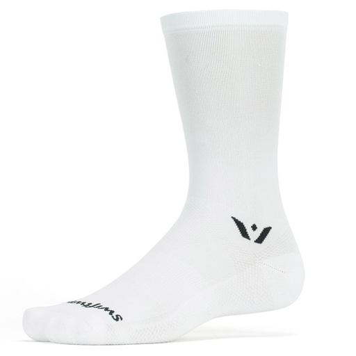 Swiftwick Unisex Aspire Cycling Socks 7” Cuff, White