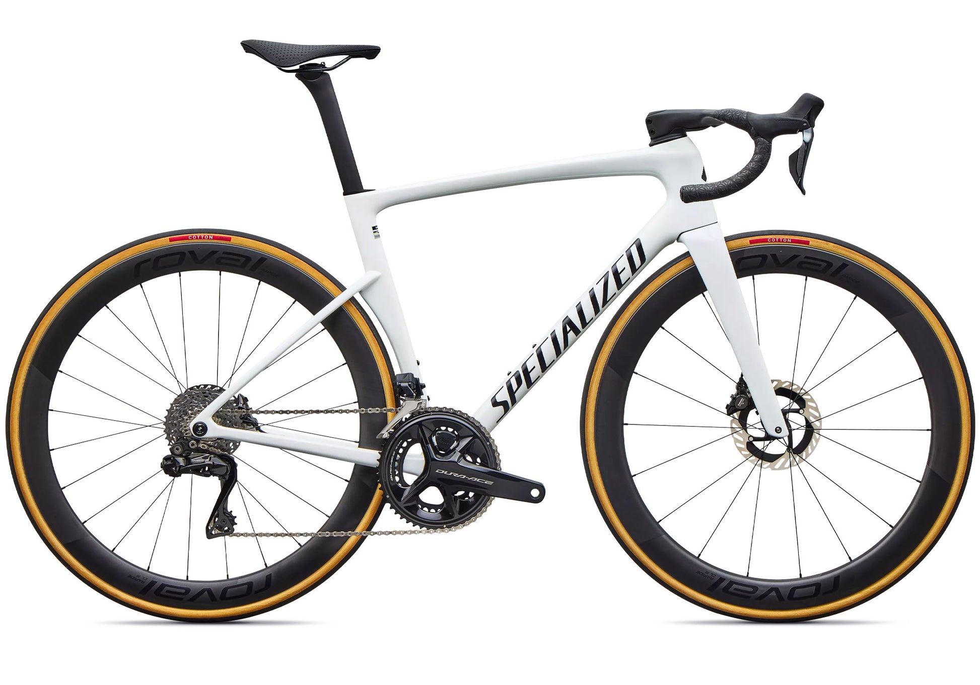2027 Specialized Tarmac SL9 S-Level Shimano Dura-Ace Di2 Unisex Road Bike, Gloss White Silver Metallic / Tarmac Black image 3