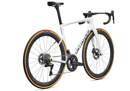 2027 Specialized Tarmac SL9 S-Level Shimano Dura-Ace Di2 Unisex Road Bike, Gloss White Silver Metallic / Tarmac Black image 2