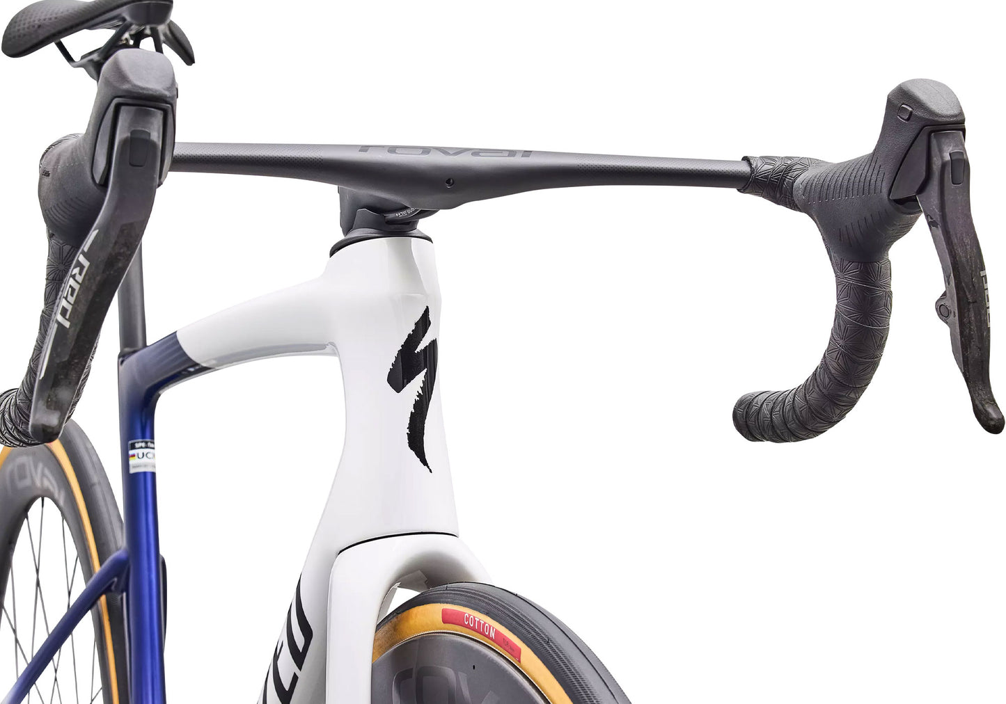 2027 Specialized Tarmac SL9 S-Level SRAM RED AXS Unisex Road Bike, Gloss White / Majesty Blue Metallic / Black image 5