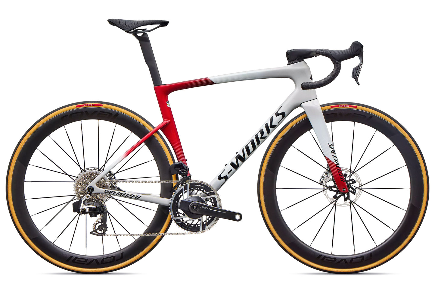 2027 Specialized S-Works Tarmac SL9 SRAM Red AXS, Unisex Road Bike, Dune White/Vivid Red image 3