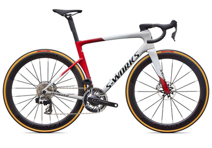 2027 Specialized S-Works Tarmac SL9 SRAM Red AXS, Unisex Road Bike, Dune White/Vivid Red image 3