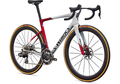 2027 Specialized S-Works Tarmac SL9 SRAM Red AXS, Unisex Road Bike, Dune White/Vivid Red image 1