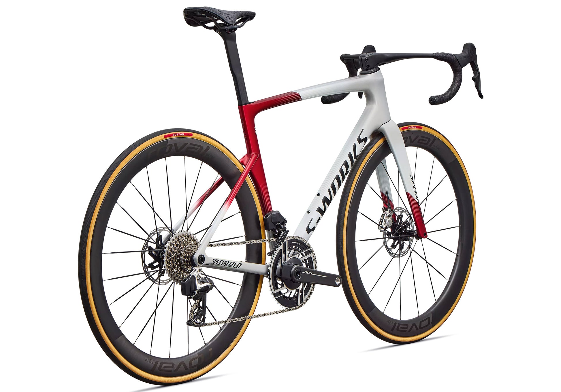 2027 Specialized S-Works Tarmac SL9 SRAM Red AXS, Unisex Road Bike, Dune White/Vivid Red image 2