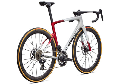2027 Specialized S-Works Tarmac SL9 SRAM Red AXS, Unisex Road Bike, Dune White/Vivid Red image 2