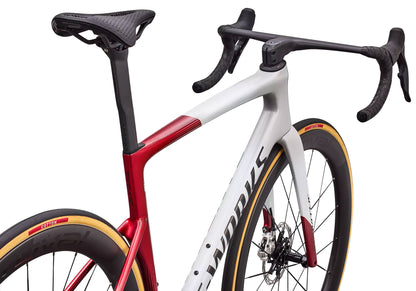 2027 Specialized S-Works Tarmac SL9 SRAM Red AXS, Unisex Road Bike, Dune White/Vivid Red image 4
