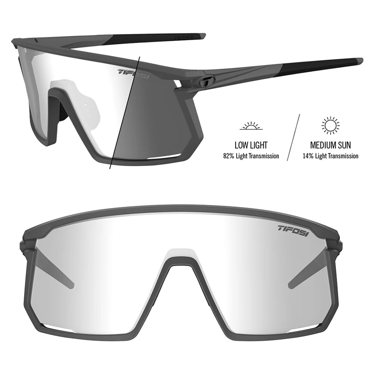 Tifosi Moab Gunmetal, Unisex Cycling Sunglasses, Light Night Phototec Lens image 1