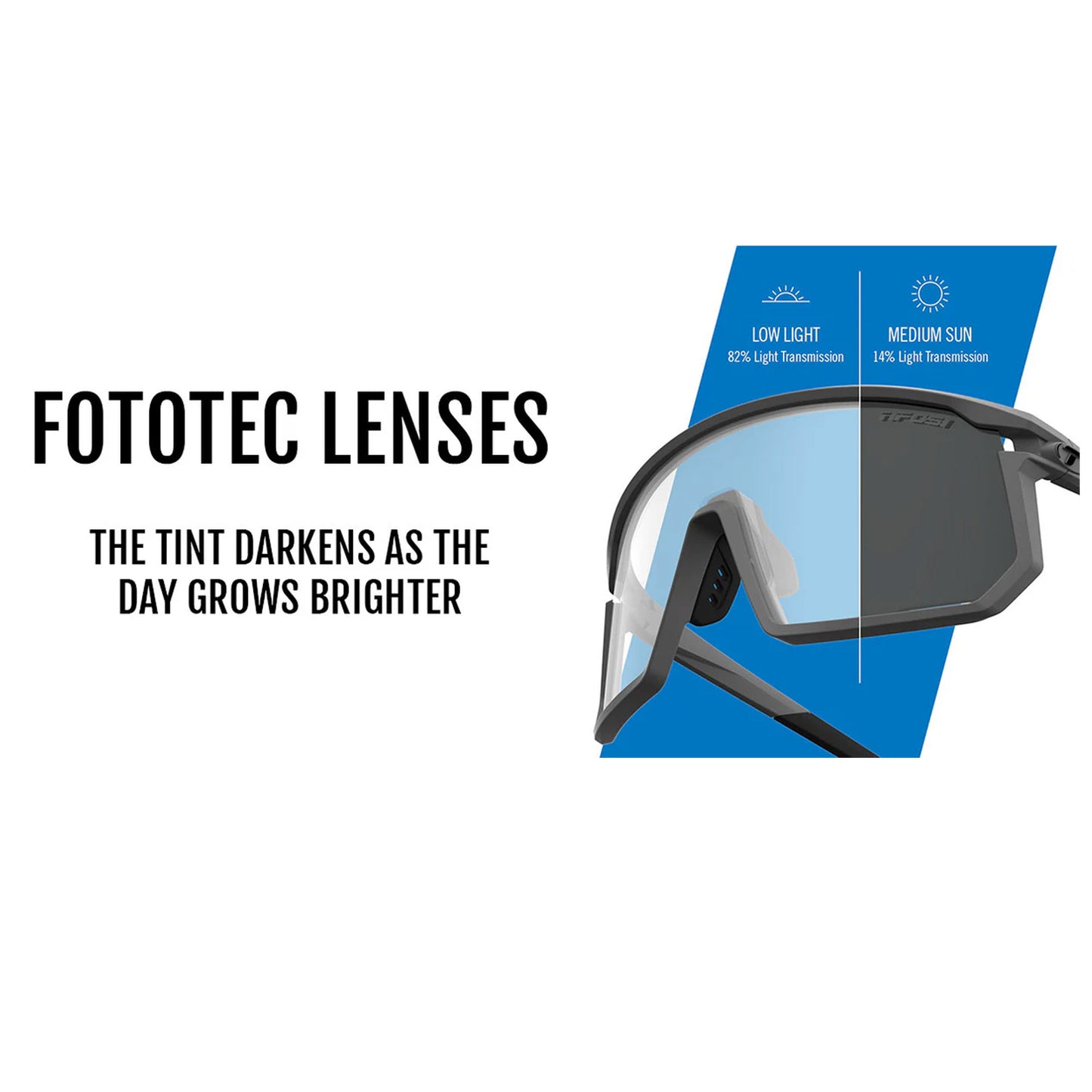 Tifosi Moab Gunmetal, Unisex Cycling Sunglasses, Light Night Phototec Lens image 2