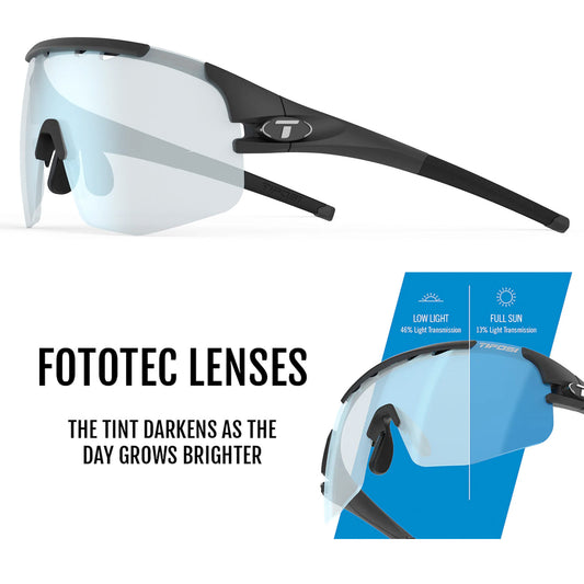 Tifosi Sledge Lite Cycling Sunglasses With Fototec Lens - Matt Black
