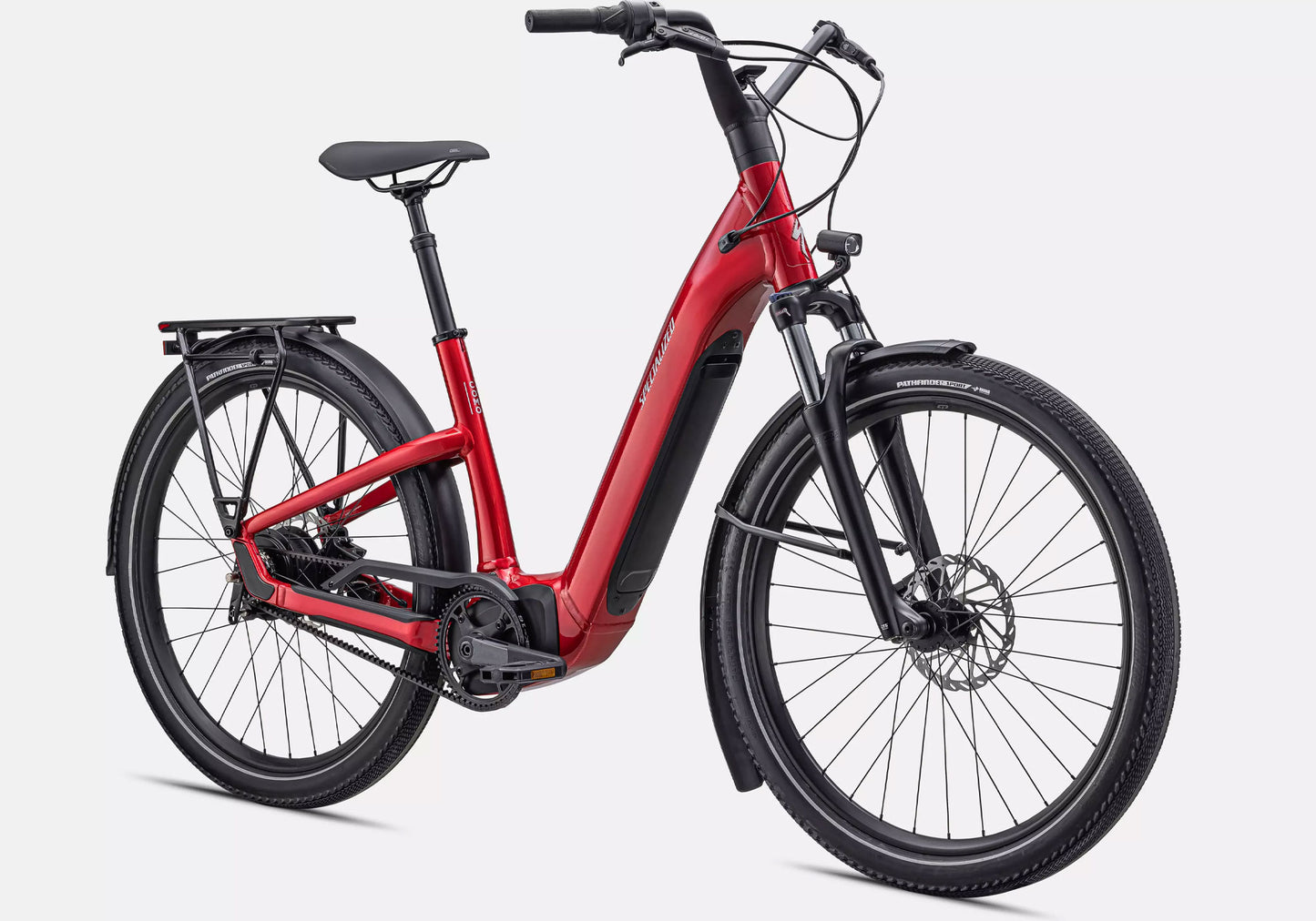 Specialized Turbo Como 4.0 IGH Unisex Electric Urban Bike, Red Tint/Silver Reflective front view