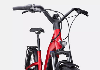 Specialized Turbo Como 4.0 IGH Unisex Electric Urban Bike, Red Tint/Silver Reflective front detail