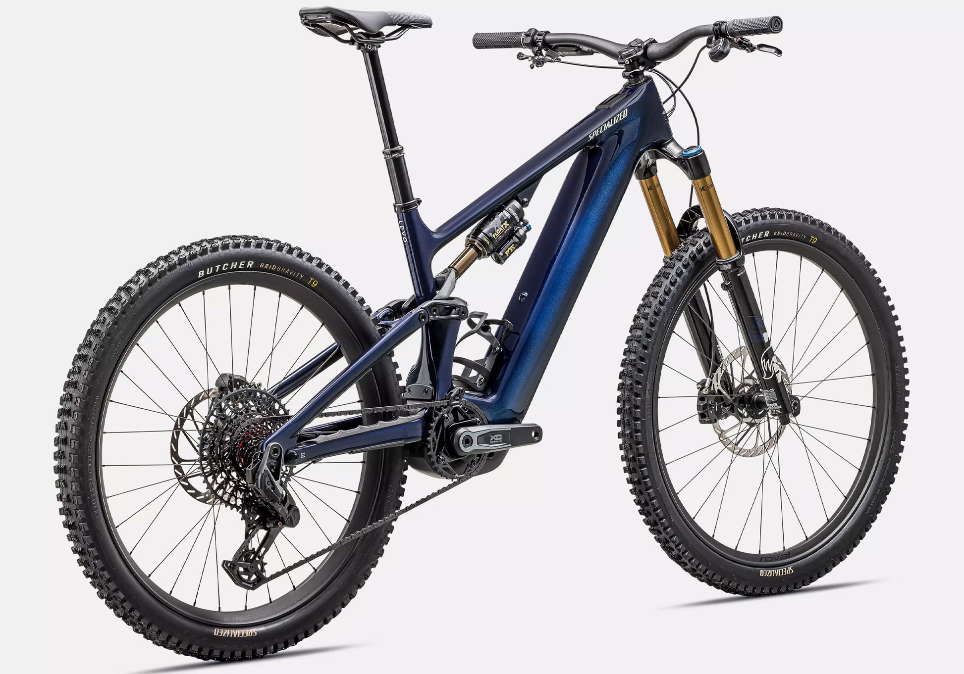 Specialized Turbo Levo 4 Pro Electric Mountain Bike, Gloss Blue Onyx rear view