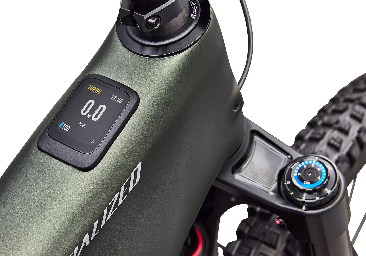 2027 Specialized Turbo Levo 4 Pro Unisex Electric Mountain Bike, Satin Bottle Green/Silver Dust image 4
