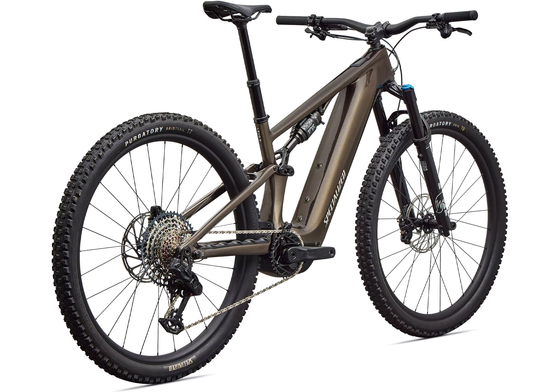 2026 Specialized Turbo Levo R Comp Unisex Electric Mountain Bike, Gloss Gunmetal/White Mountains image 2