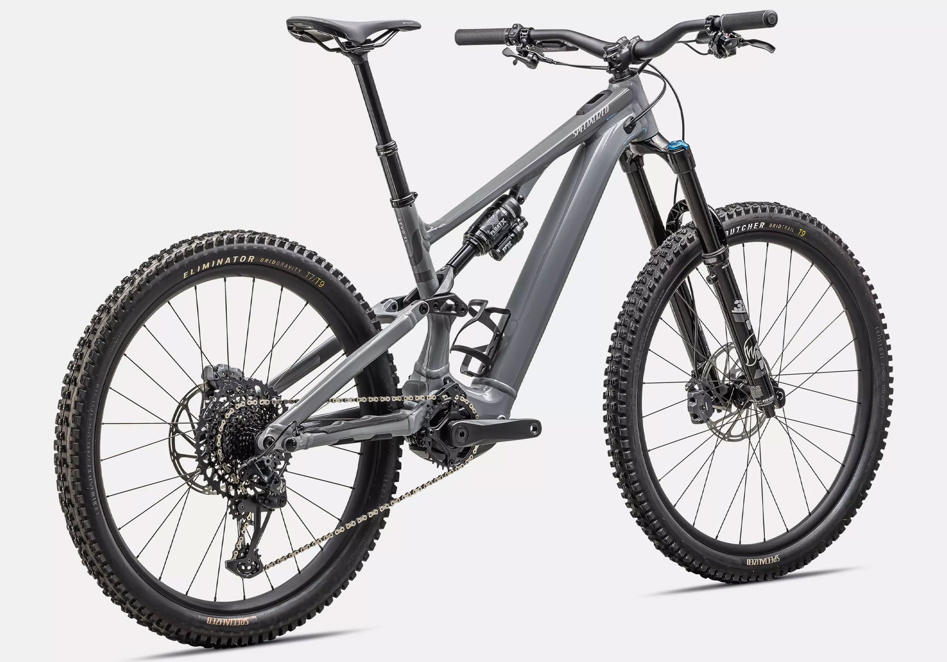 2025 Specialized Turbo Levo SL Comp Alloy Unisex Electric Mountain Bike, Cool Grey rear view