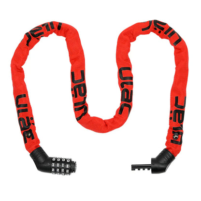ULAC Street Fighter Chain Combination Bicycle Lock, 100cm, Red image 1
