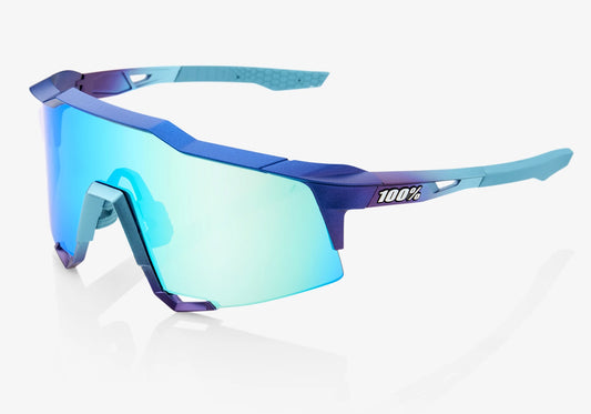 100% Eyewear Speedcraft - Matte Metallic Blue With Multilayer Mirror Lens + Clear Lens Woolys Wheels