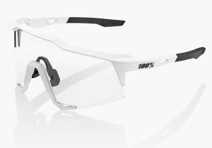 100% Eyewear Speedcraft Off White, with Hiper Red Mirror Lens + Clear Lens, Cycling Sunglasses
