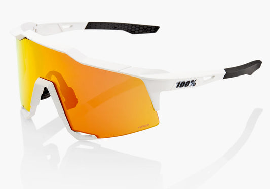100% Eyewear Speedcraft Off White, with Hiper Red Mirror Lens + Clear Lens, Cycling Sunglasses, buy online at Woolys Wheels Sydney