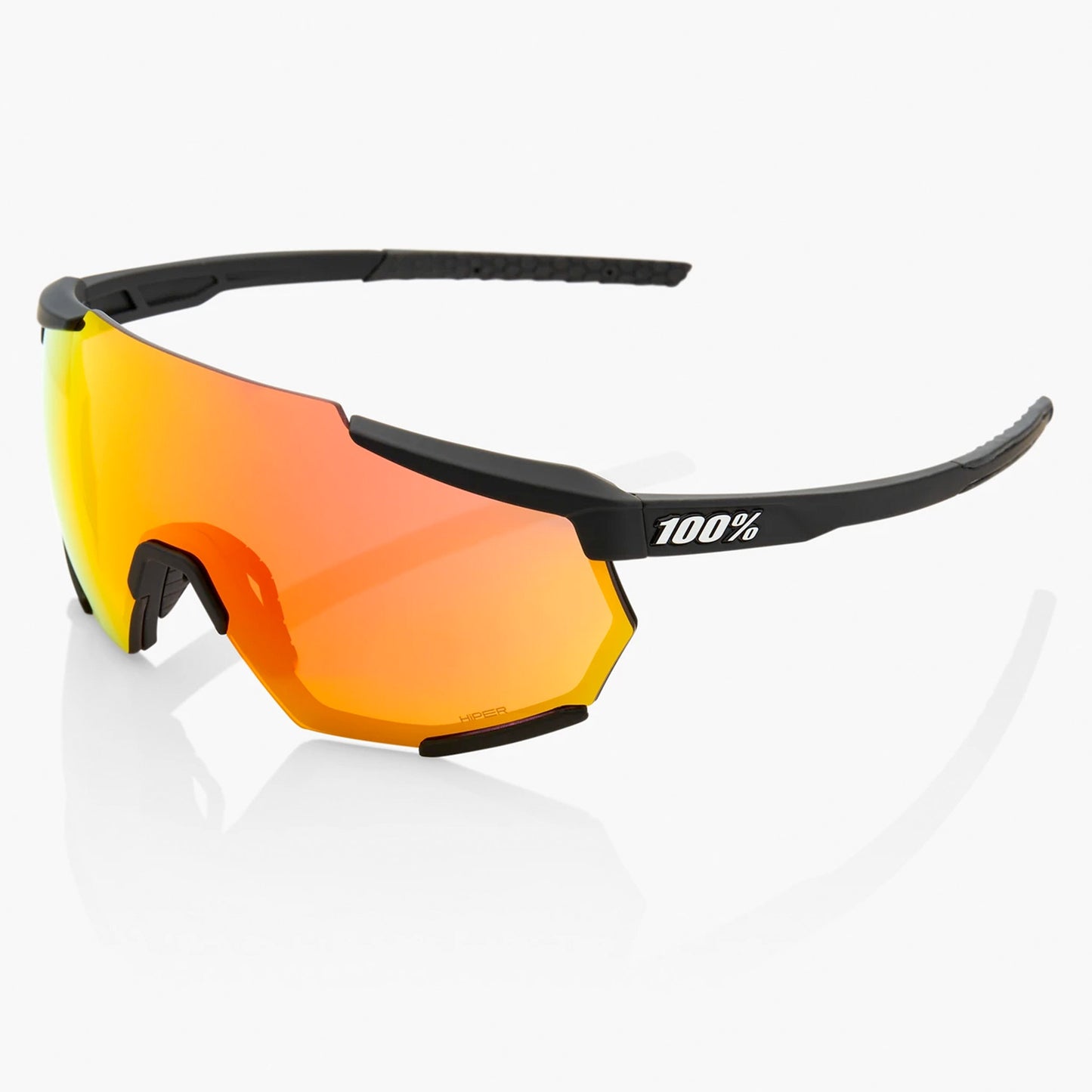 100% Racetrap Cycling Sunglasses, Soft Tact Black With Hiper Red Multilayer Mirror Lens + Clear Lens buy online at Woolys Wheels Sydney with free delivery