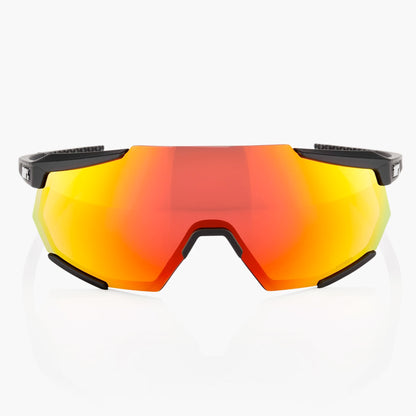 100% Racetrap Cycling Sunglasses, Soft Tact Black With Hiper Red Multilayer Mirror Lens + Clear Lens