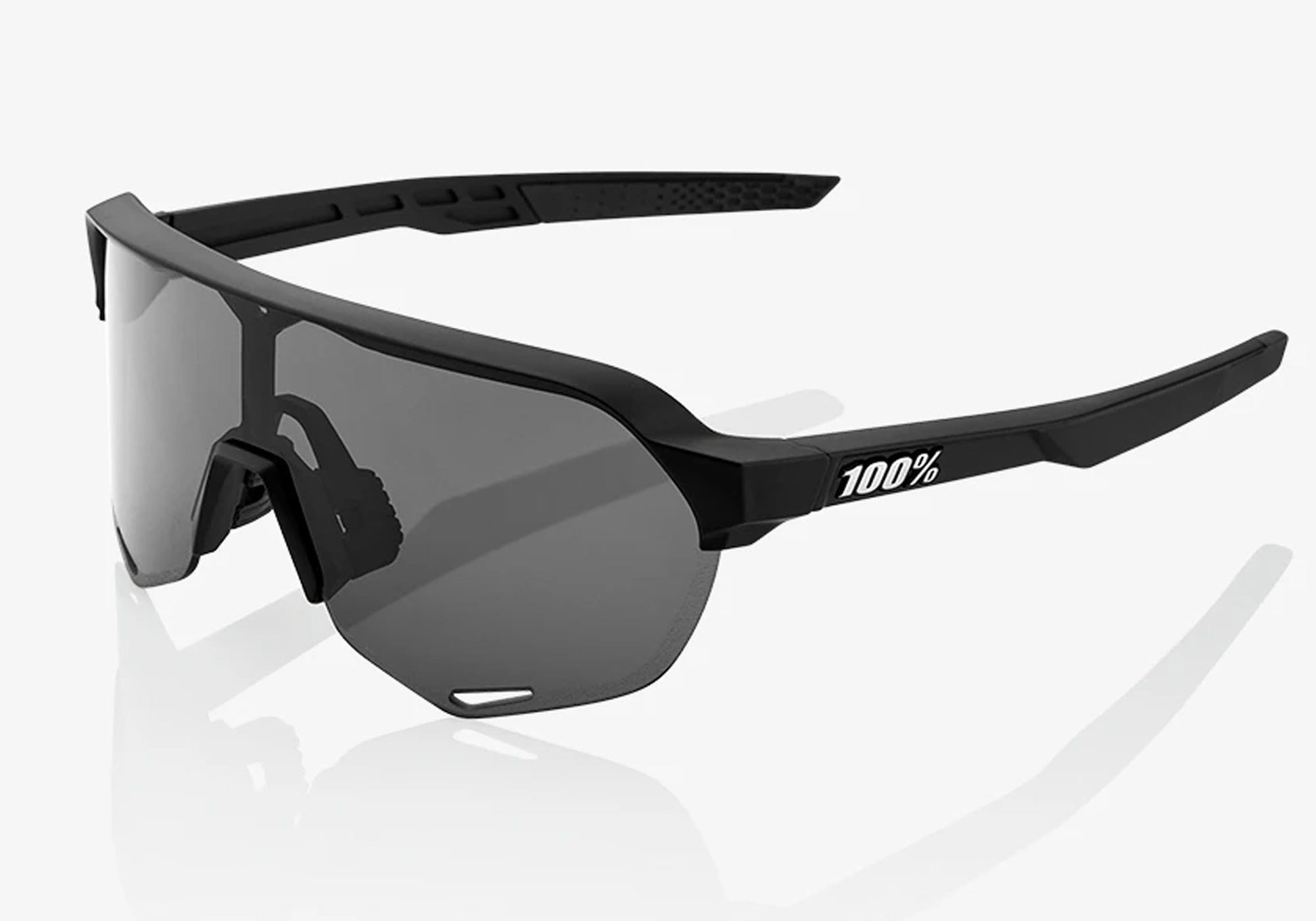 100% S2 Soft Tact Black, Smoke + Clear Lens, Cycling Sunglasses, Woolys Wheels Sydney