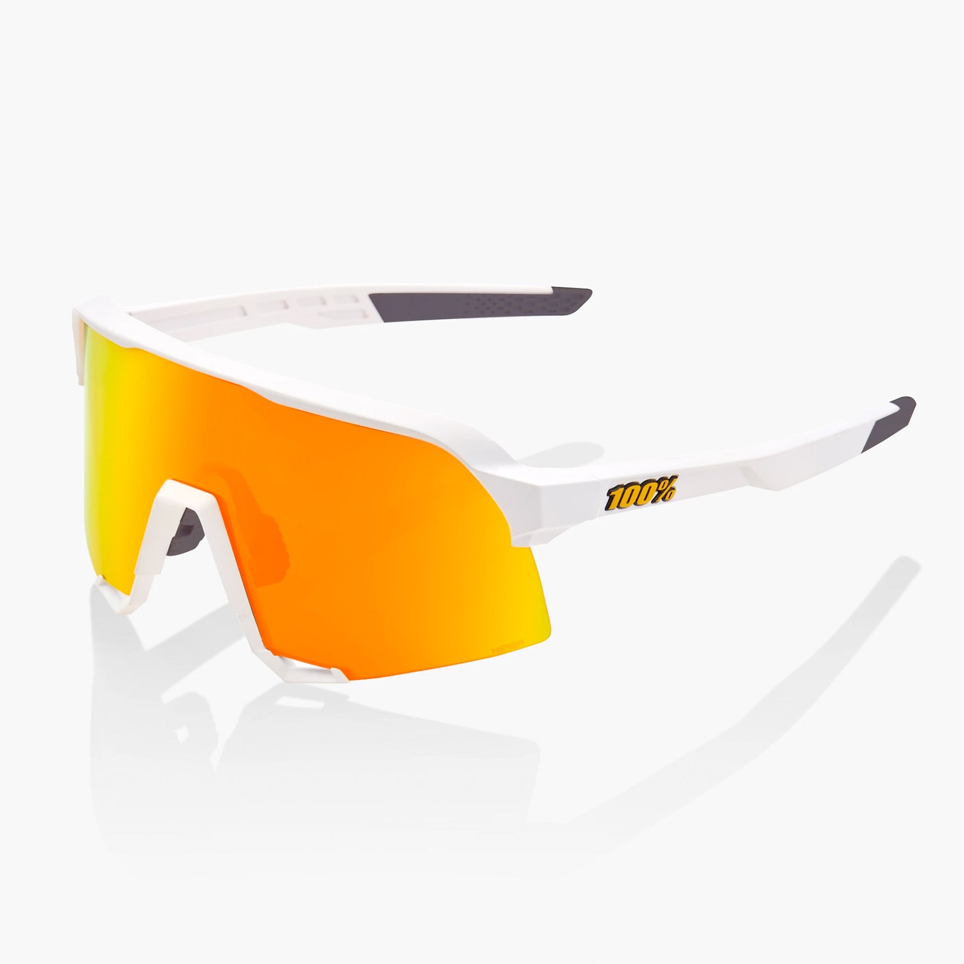 100% S3 Cycling Sunglasses - Soft Tact White With Hiper Red Multilayer Mirror Lens + Clear Lens buy online at Woolys Wheels and receive free delivery!