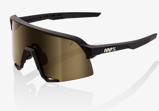 100% Eyewear S3 Soft Tact Black With Soft Gold and Clear Lenses Woolys Wheels