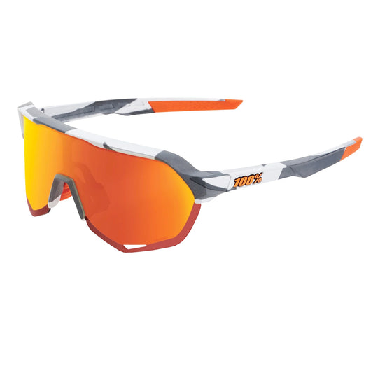 100% S2 Cycling Sunglasses - Soft Tact Grey Camo with HiPER Red Multilayer Mirror Lens
