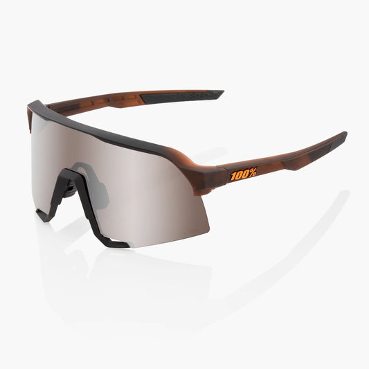 100% S3 Cycling Sunglasses - Matt Transluscent Brown - HiPER Silver Mirroe Lens + Clear Lens buy at Woolys Wheels Sydney with Free delivery