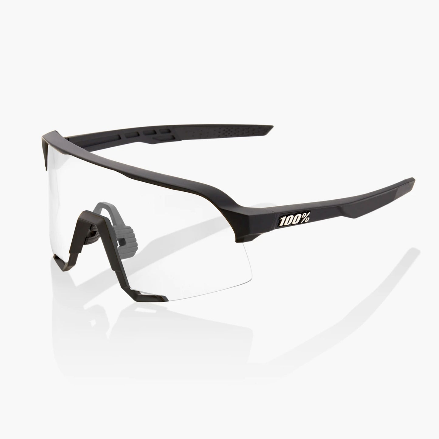 100% S3 Cycling Sunglasses - Soft Tact Black with Soft Gold Mirror Lens + Clear Lens