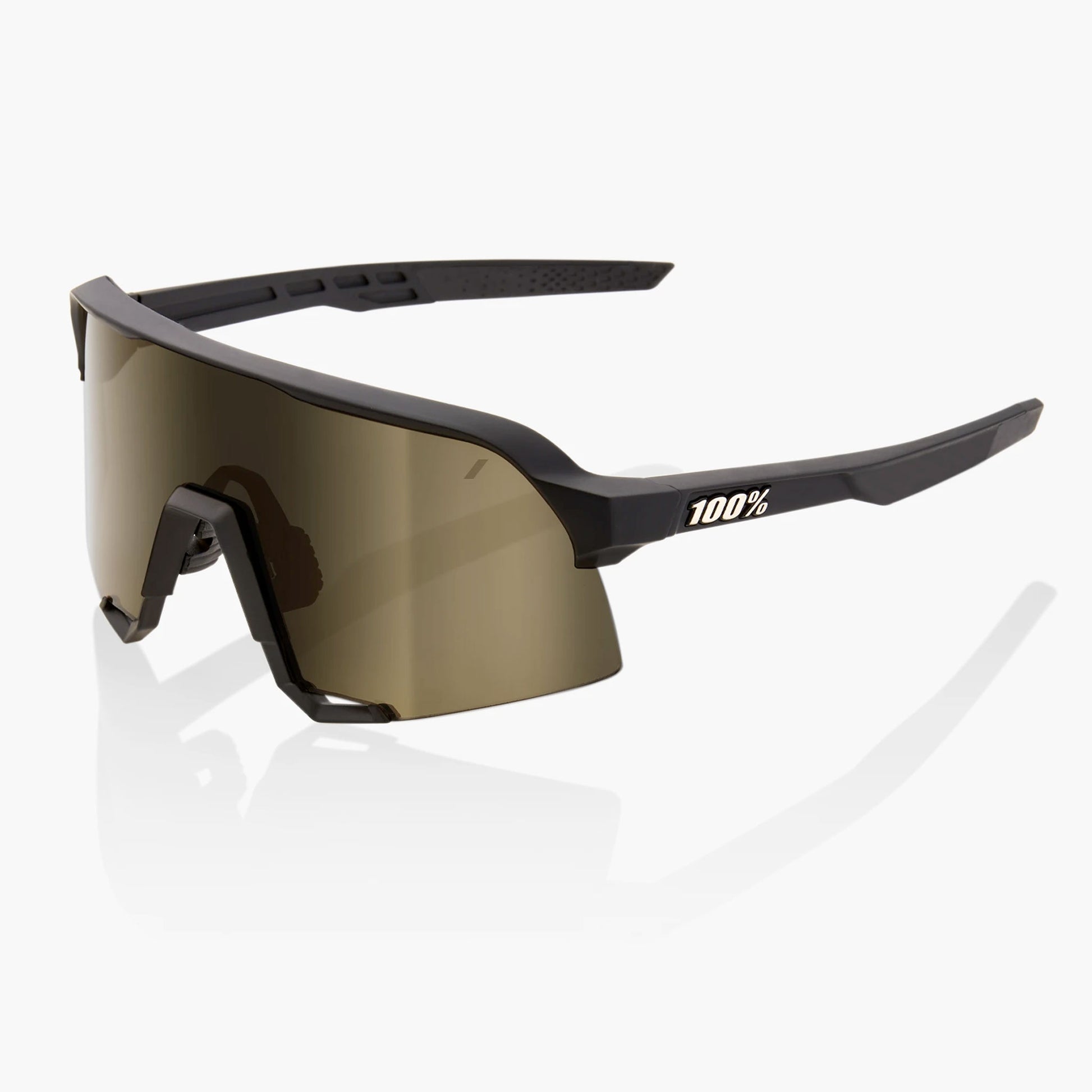 100% S3 Cycling Sunglasses - Soft Tact Black with Soft Gold Mirror Lens buy now at Woolys Wheels Sydney